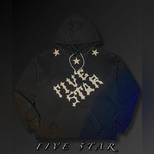 Five5tar light weight cropped hoodie, quality puff print.